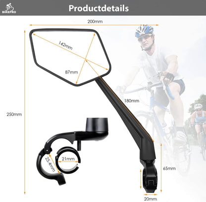 BikePro Verstelbare Fietsspiegelset met Reflectoren: Links & Rechts - De Gatgetwinkel