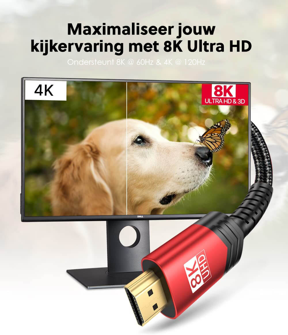 Gadgetplace 8K HDMI 2.1 Kabel 5m: 48Gbps, Ultra HD High Speed - De Gatgetwinkel