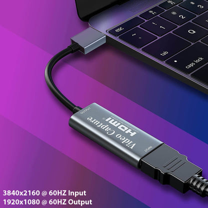 HDMI Capture Card met USB-C Adapter: Video/Game Capture - 1080P HD - Streamen - De Gatgetwinkel