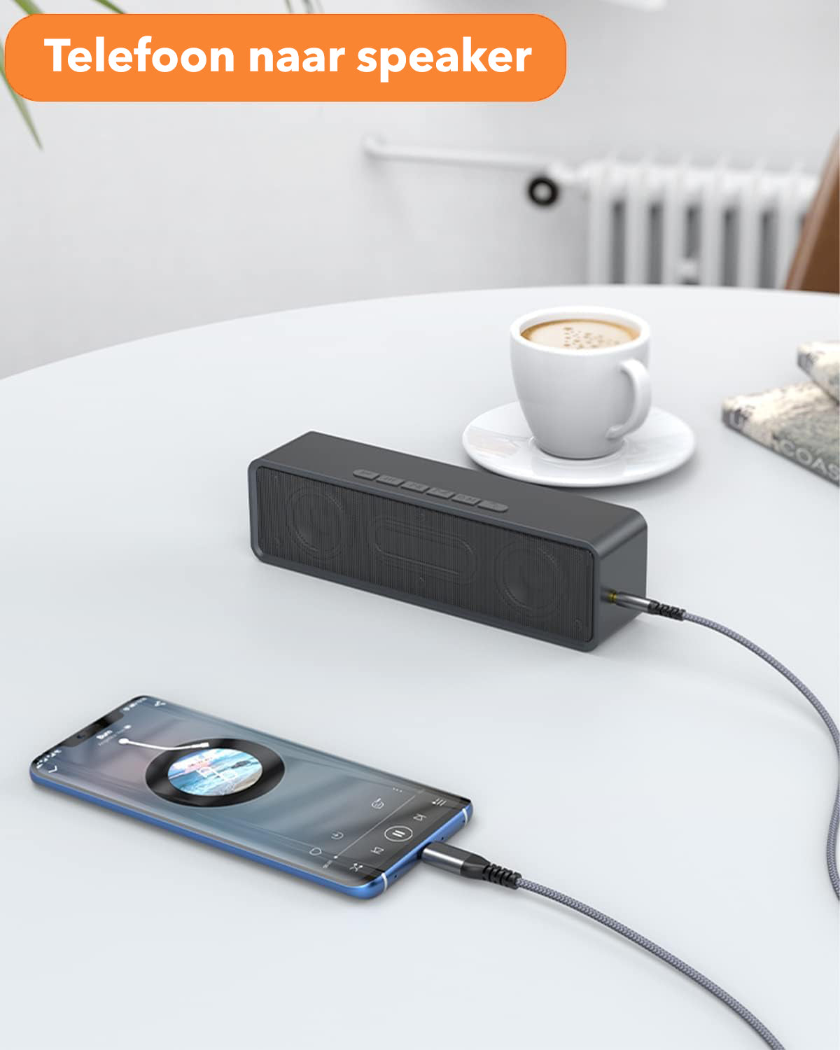 Gadgetplace USB C naar AUX Kabel 3.5mm: 1 Meter - Geschikt voor iPhone & Android