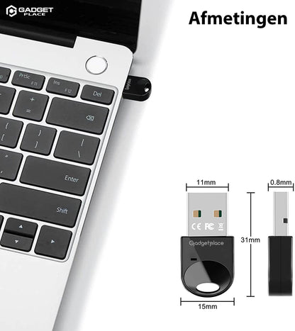 Bluetooth 5.1 Adapter voor PC: Dongle voor Windows 11/10/8.1/8/7/XP - De Gatgetwinkel