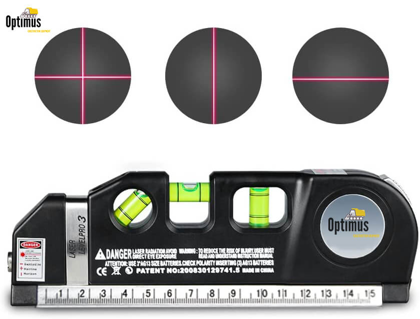 Professionele 4-in-1 Laser Waterpas: Inclusief Batterij - Kruislijnlaser - Lijnlaser - Rolmaat, Liniaal & Waterpas - De Gatgetwinkel