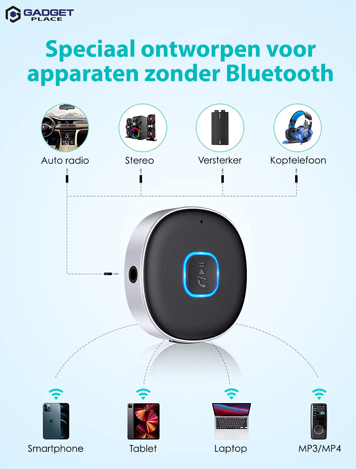 Gadgetplace Bluetooth Receiver Incl. 3.5MM AUX: Handsfree Bellen