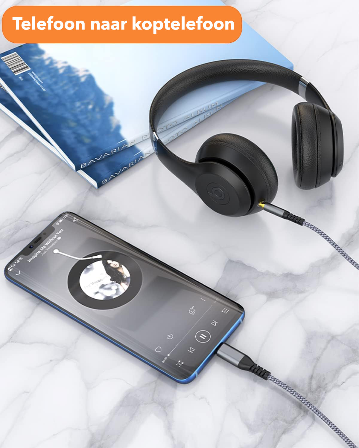 Gadgetplace USB C naar AUX Kabel 3.5mm: 1 Meter - Geschikt voor iPhone & Android