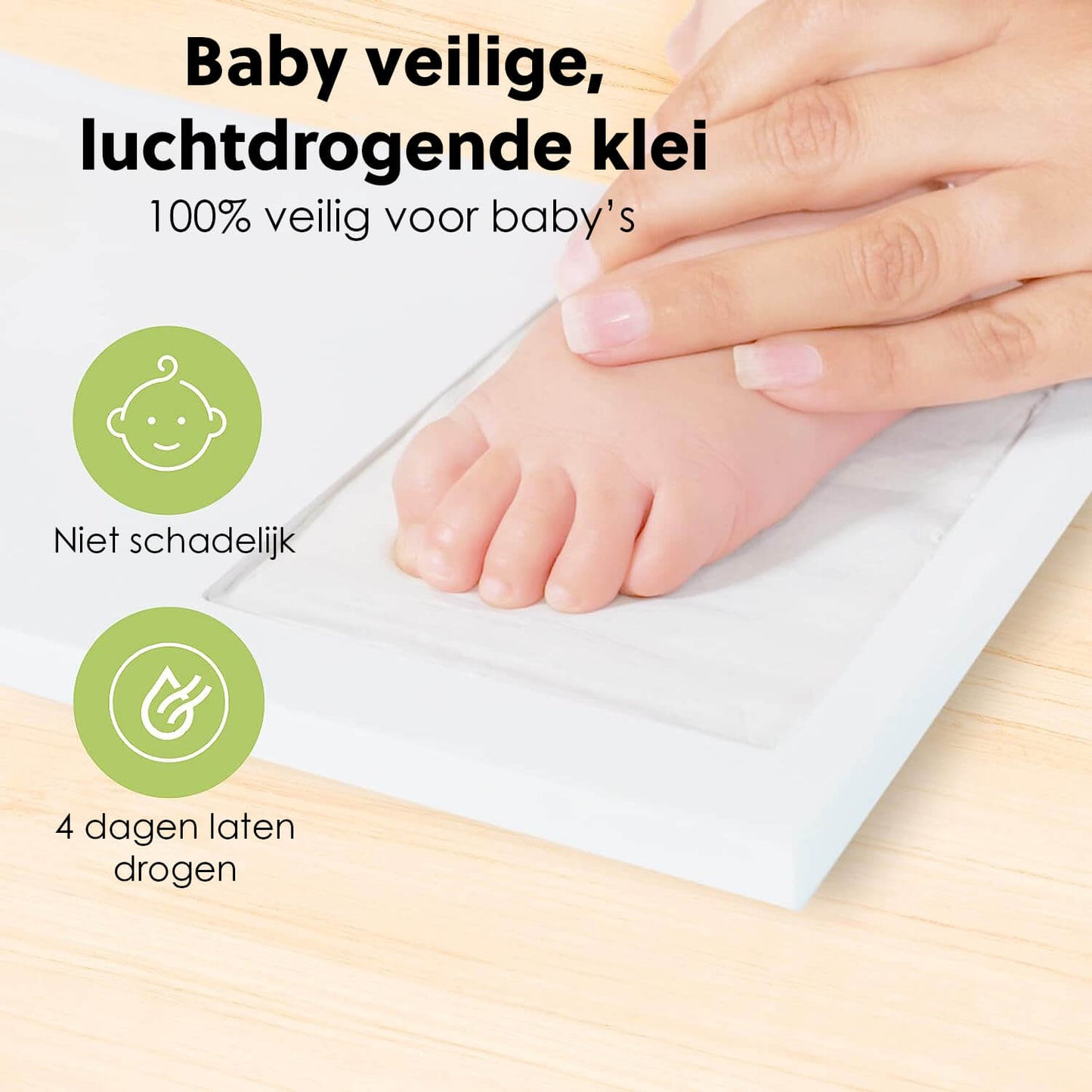 Premium Baby Fotolijst met Gipsafdruk Voet en Hand: Kraamcadeau - 33 x 20 cm - De Gatgetwinkel