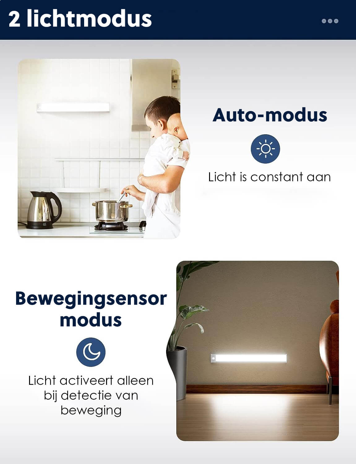 LED Kastverlichting met Bewegingssensor - Draadloos - 30 cm - (2 PACK) - De Gatgetwinkel