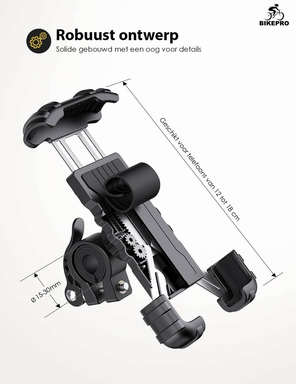 BikePro Universele Telefoonhouder voor Fiets en Scooter: 360 Graden Rotatie - De Gatgetwinkel