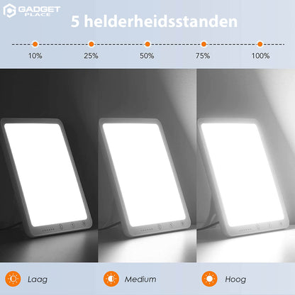 Daglichtlamp 10.000 Lux met Timer & Dimfunctie: Lichttherapie tegen Winterdepressie - De Gatgetwinkel