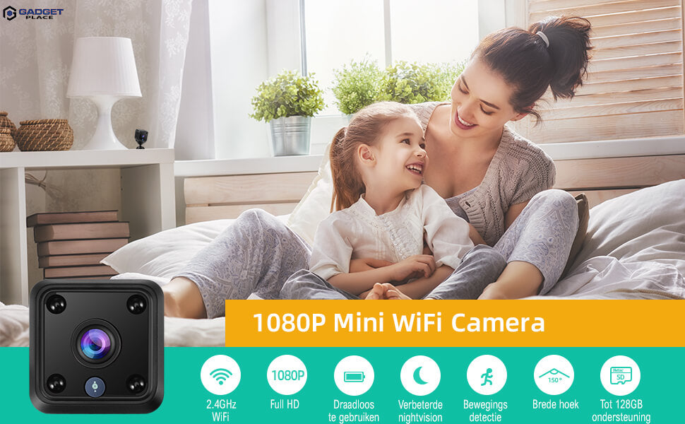 Spy Camera 1080P Full HD: Wifi en Night Vision - Inclusief 32GB SD kaart - Voor Binnen - De Gatgetwinkel