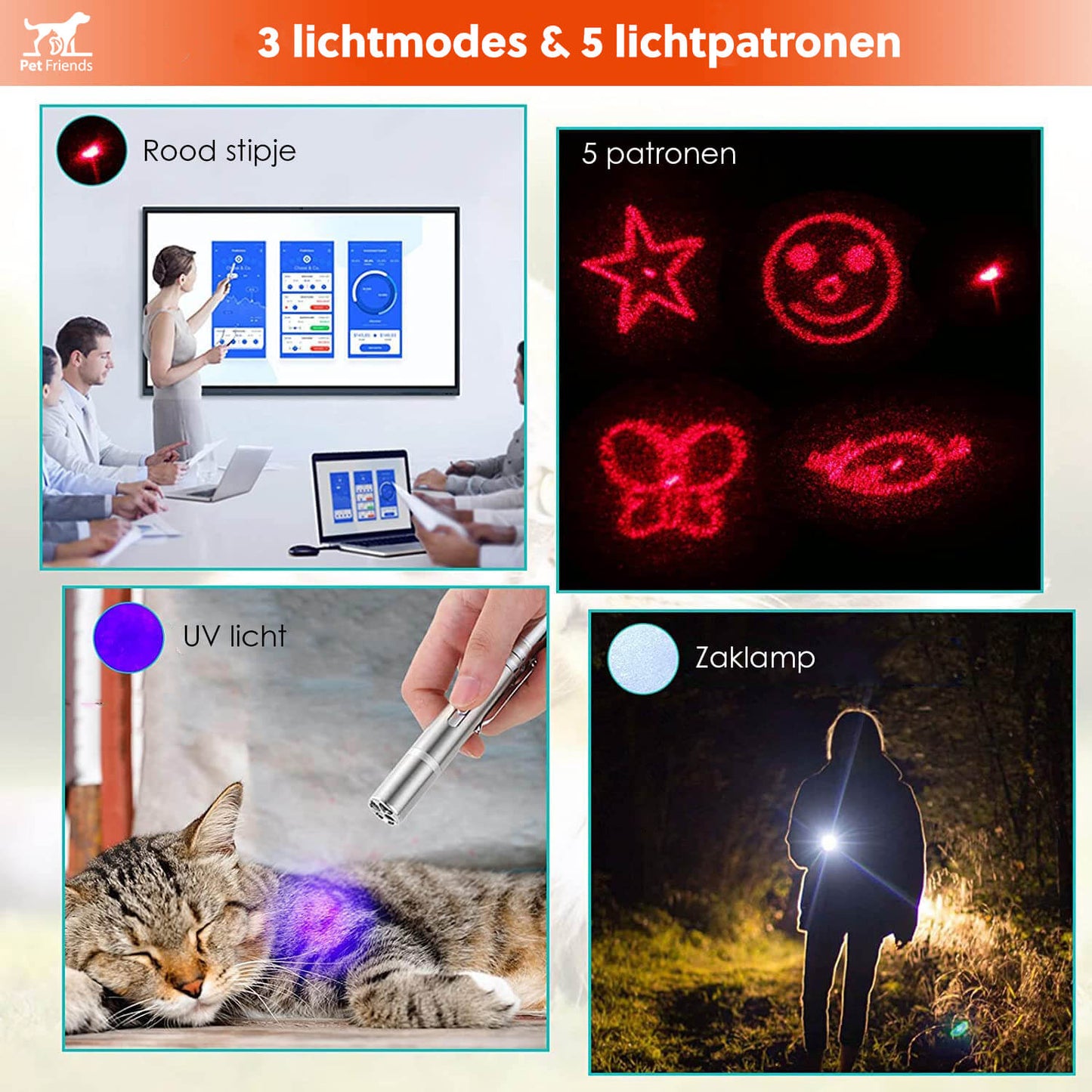 PetFriends Laserpen voor Kat: USB-Oplaadbaar - Laserpointer - De Gatgetwinkel