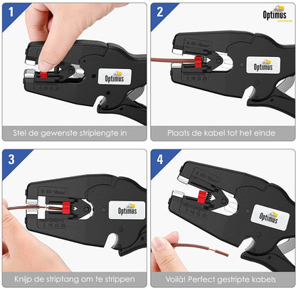 Professionele Automatische 2-in-1 Striptang: 0,03 tot 10mm² - Kabelstripper - Kniptang - De Gatgetwinkel