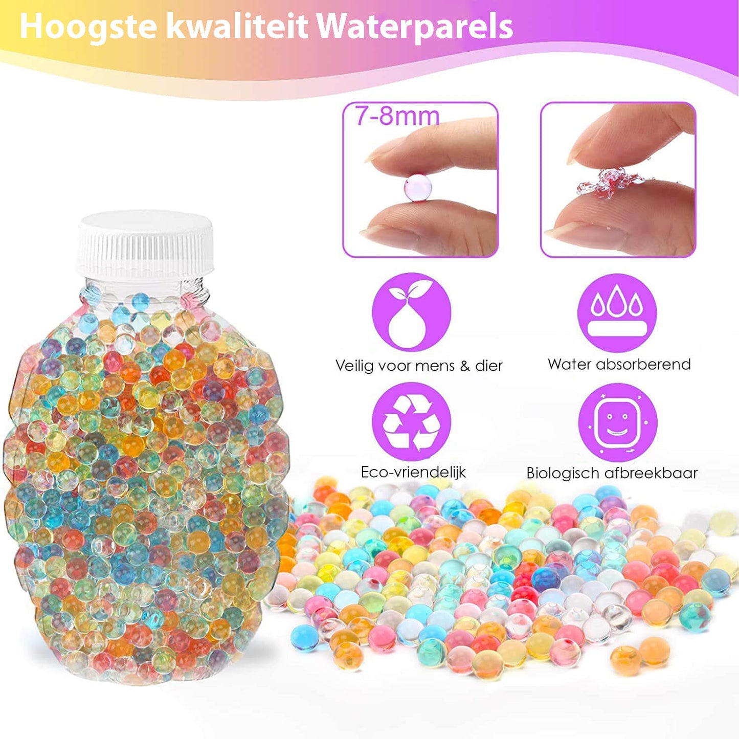 Multicolor Waterparels - 40.000 stuks - 7-8mm - De Gatgetwinkel