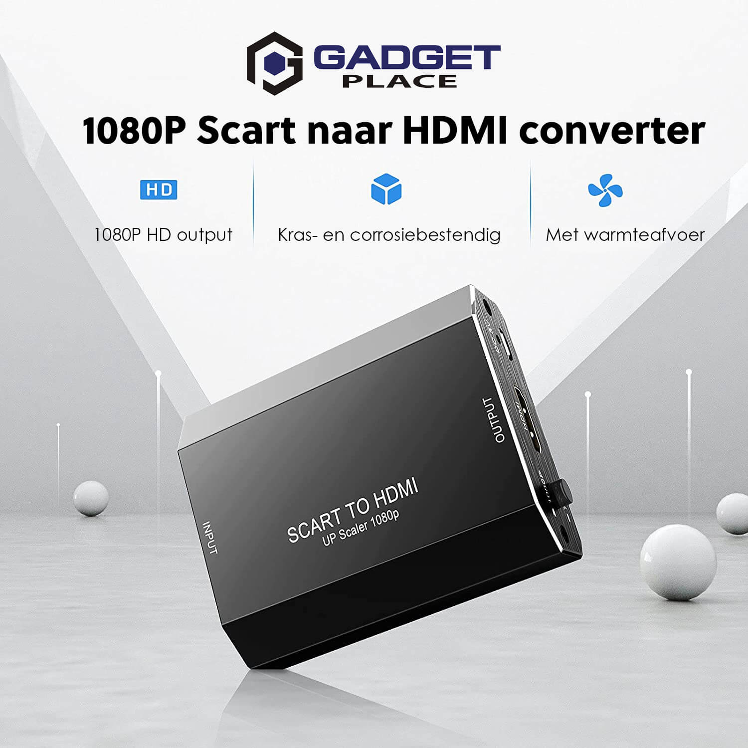 Gadgetplace Scart naar HDMI Converter: Staal Design, 1080P Adapter - De Gatgetwinkel