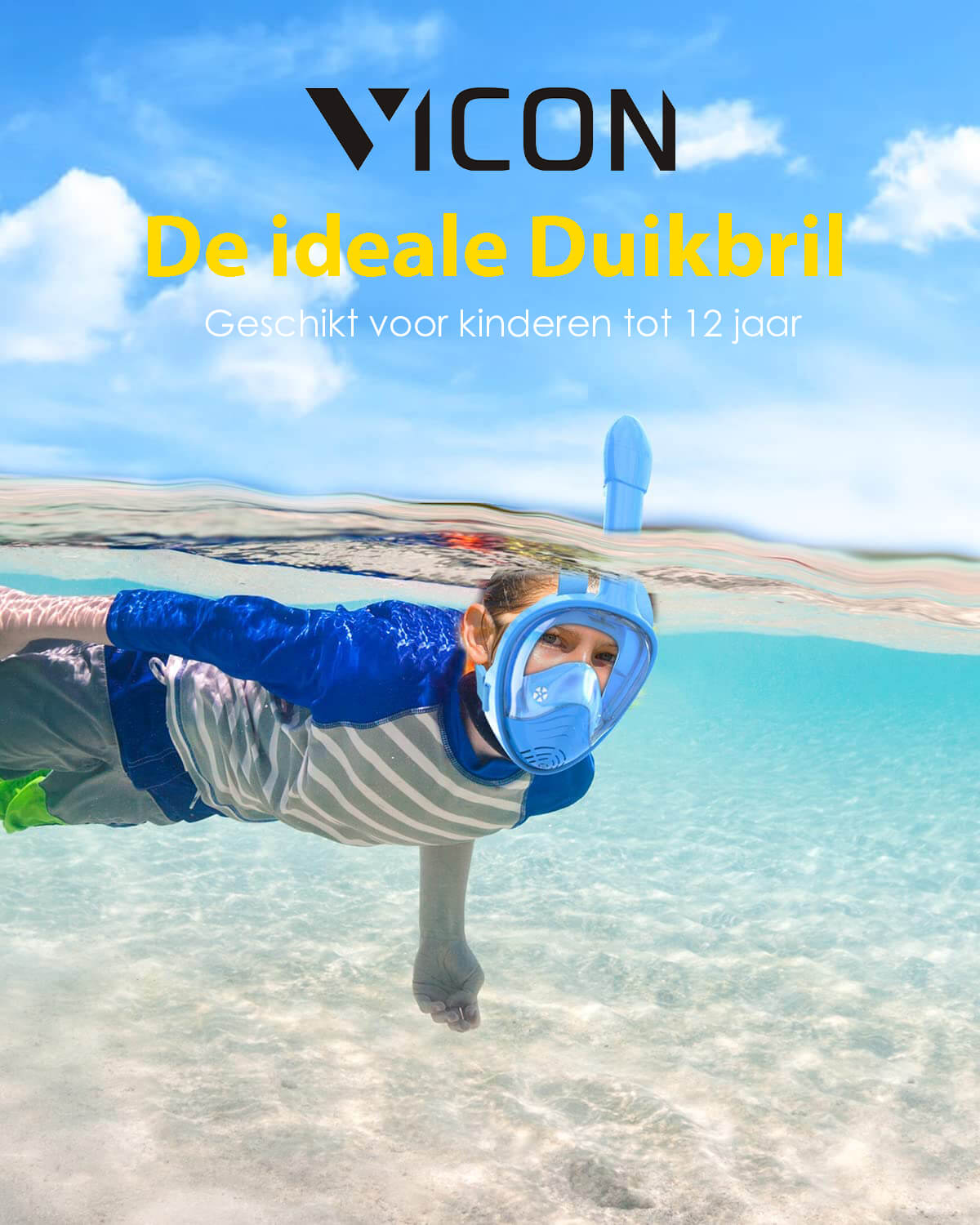 Vicon Snorkelmasker voor Kinderen - Blauw - De Gatgetwinkel