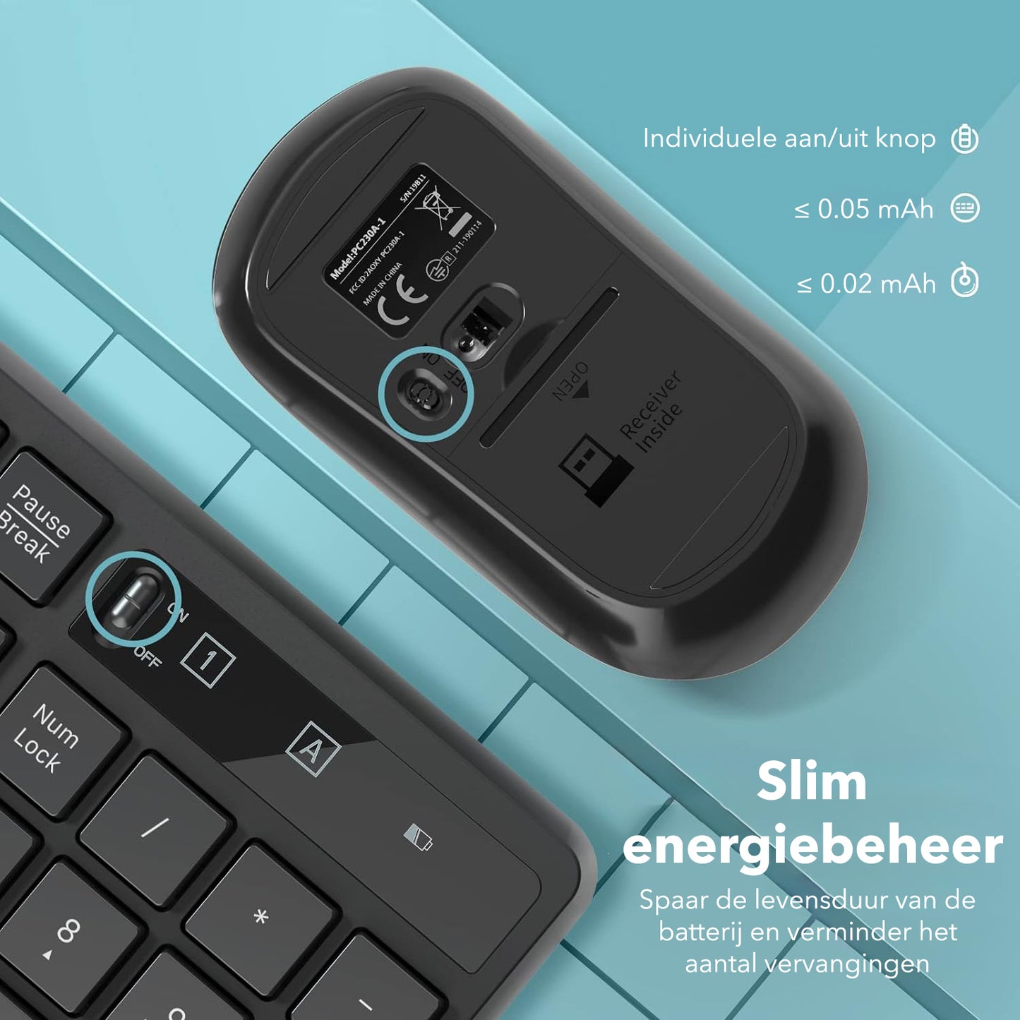 Gadgetplace Draadloos Toetsenbord met Muis Set