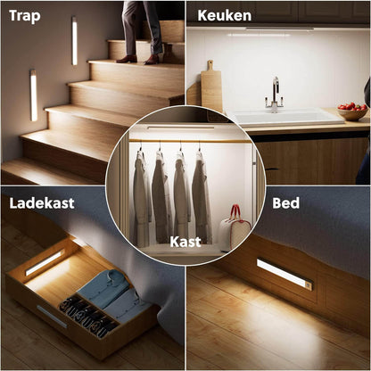 LED Kastverlichting met Bewegingssensor - Draadloos - 30 cm - (2 PACK) - De Gatgetwinkel