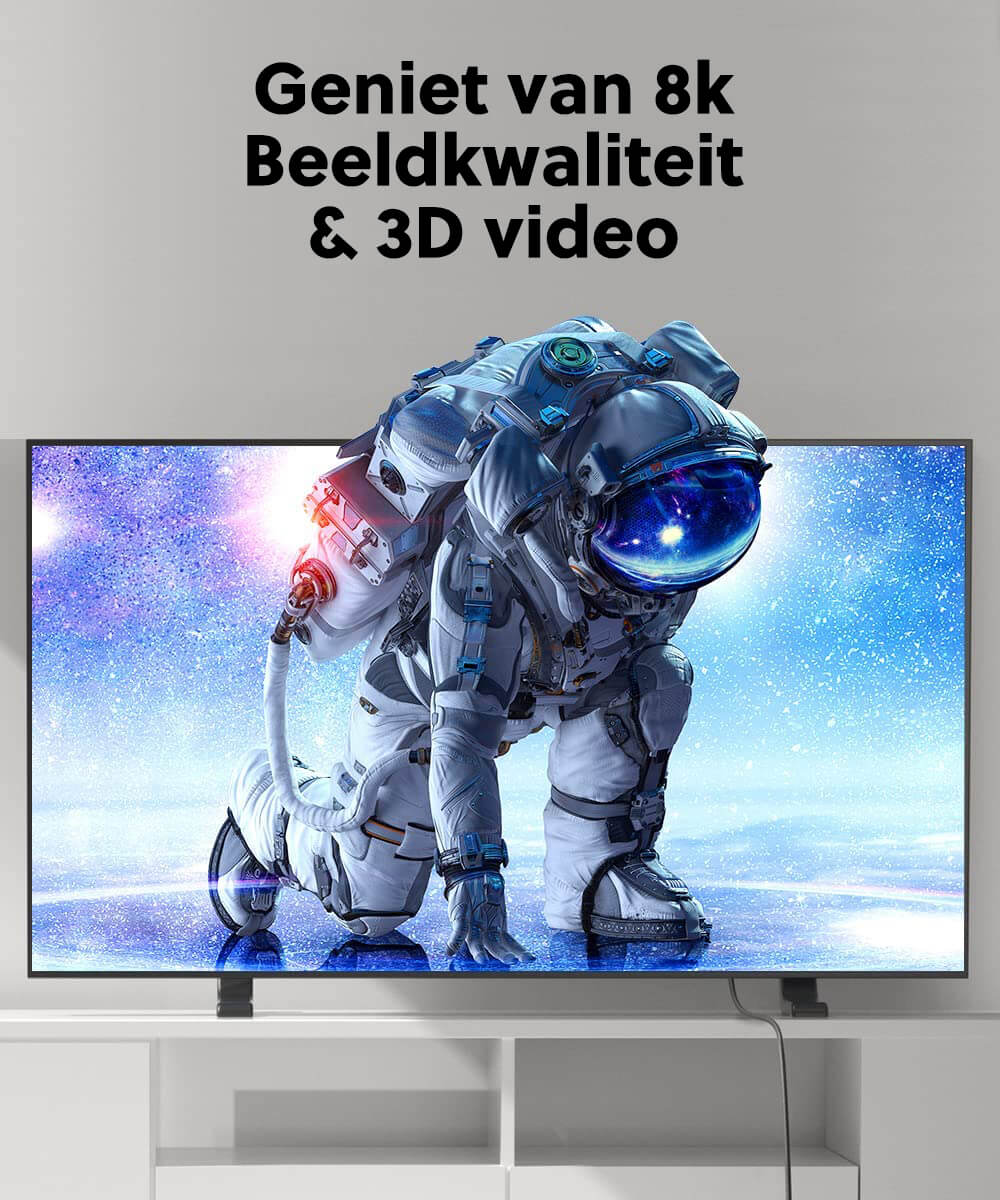 Gadgetplace 8K HDMI 2.1 Kabel 5m: 48Gbps, Ultra HD High Speed - De Gatgetwinkel