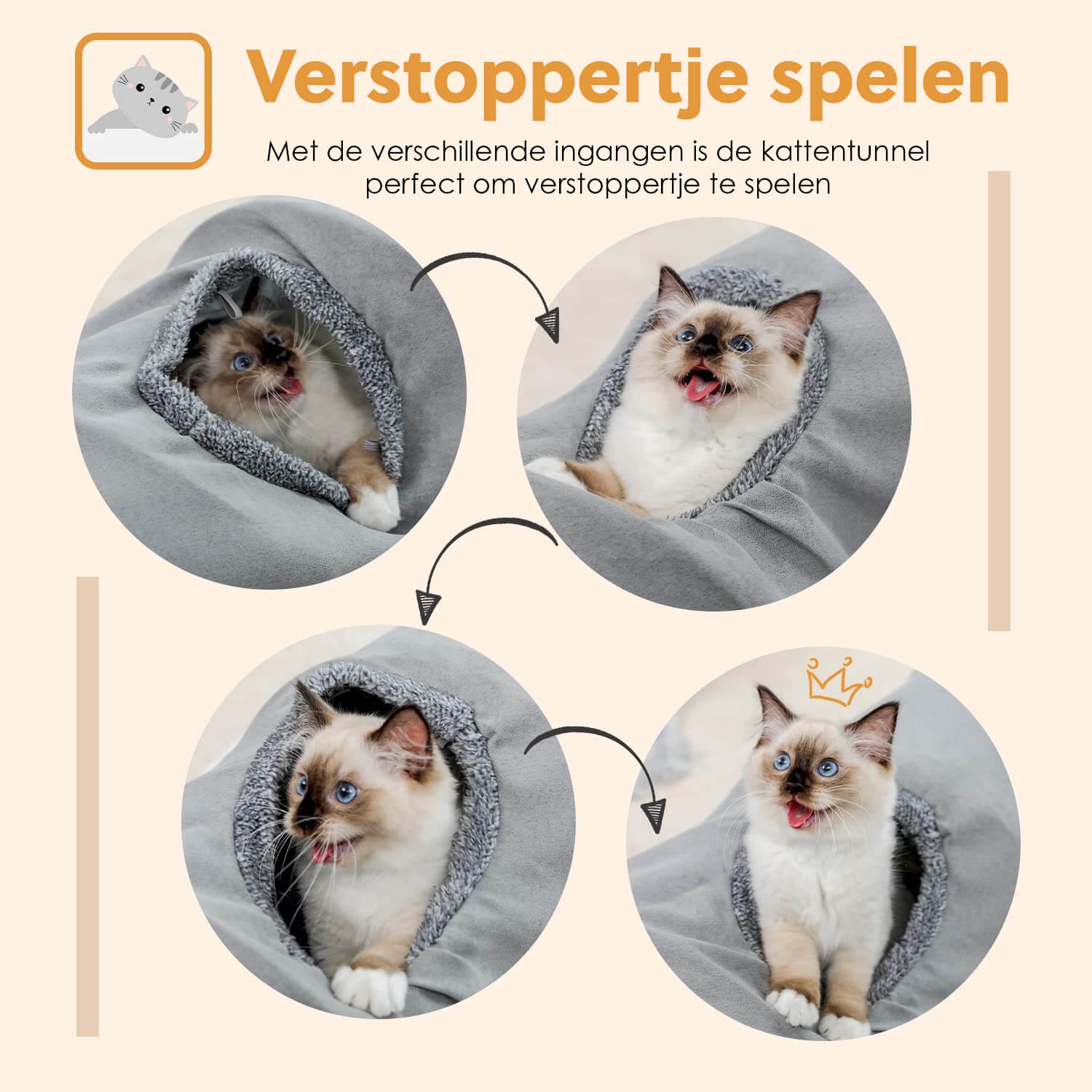 PetFriends Kattentunnel: 130cm - Speeltunnel met Speelballetje - Extra Stevig - De Gatgetwinkel