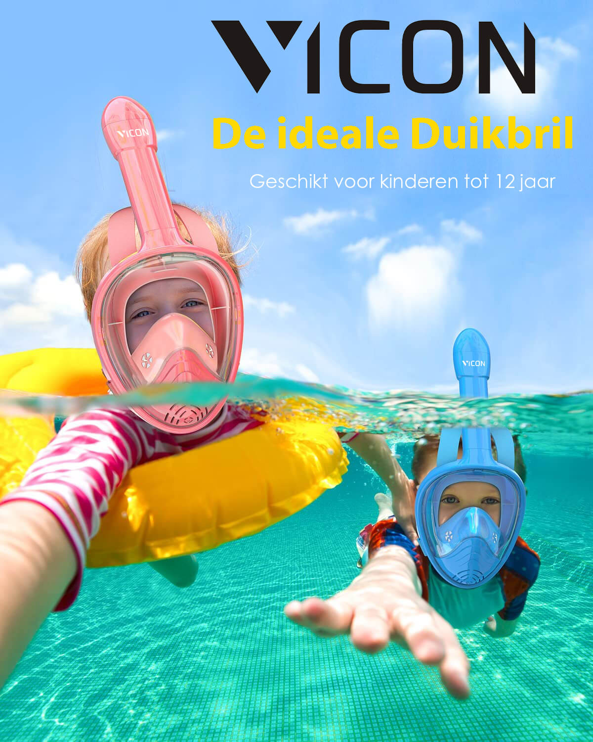 Vicon Snorkelmasker voor Kinderen - Roze - De Gatgetwinkel