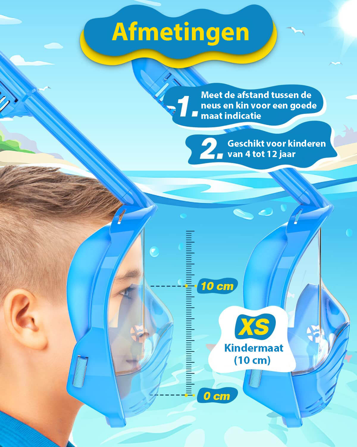 Vicon Snorkelmasker voor Kinderen - Blauw - De Gatgetwinkel