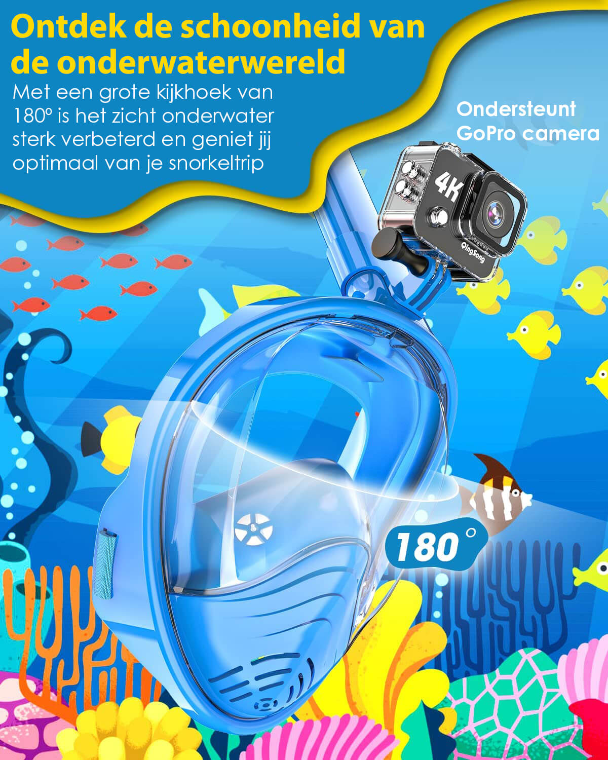 Vicon Snorkelmasker voor Kinderen - Blauw - De Gatgetwinkel