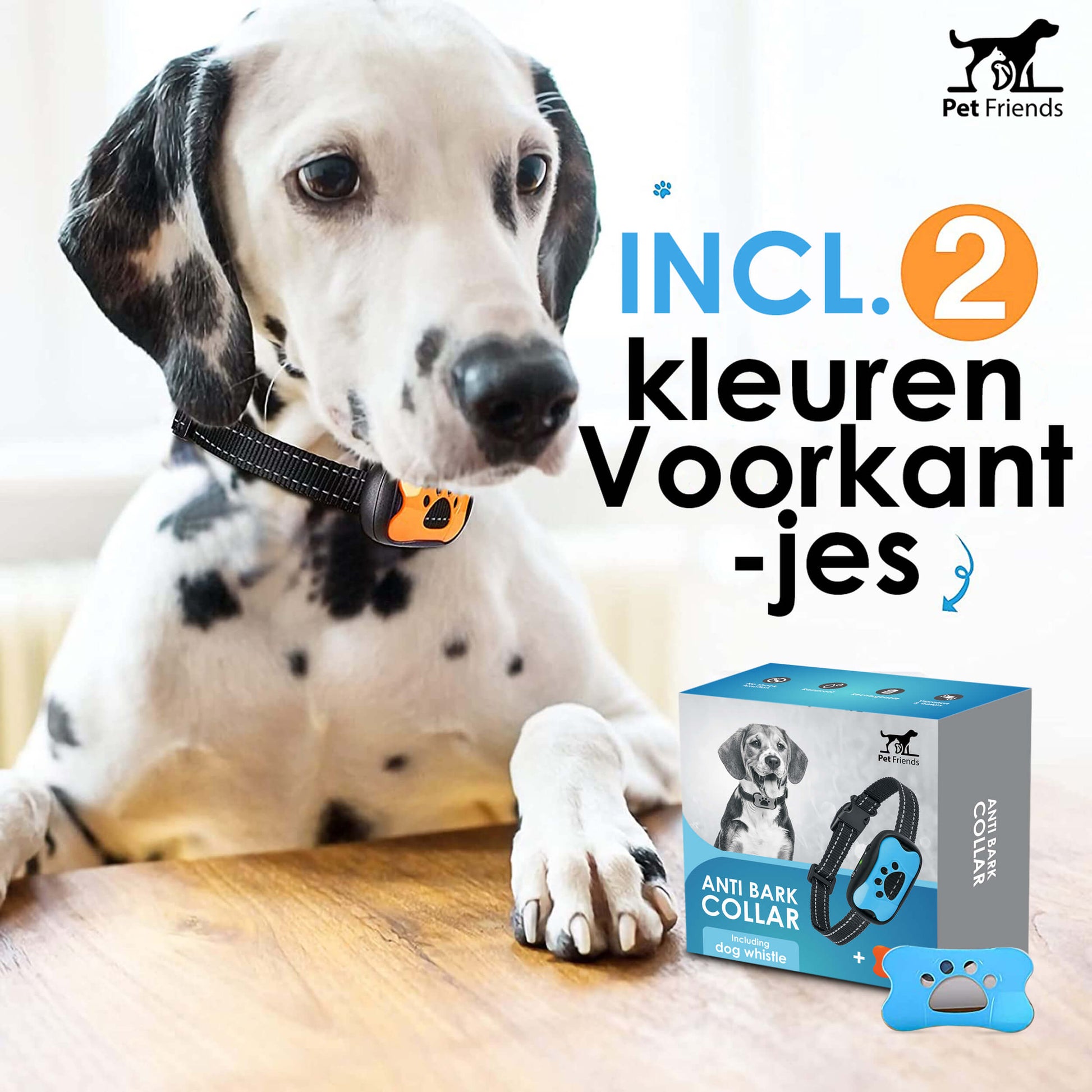 PetFriends Anti-Blafband zonder Schok: Inclusief Hondenfluit, USB-Oplaadbaar - De Gatgetwinkel