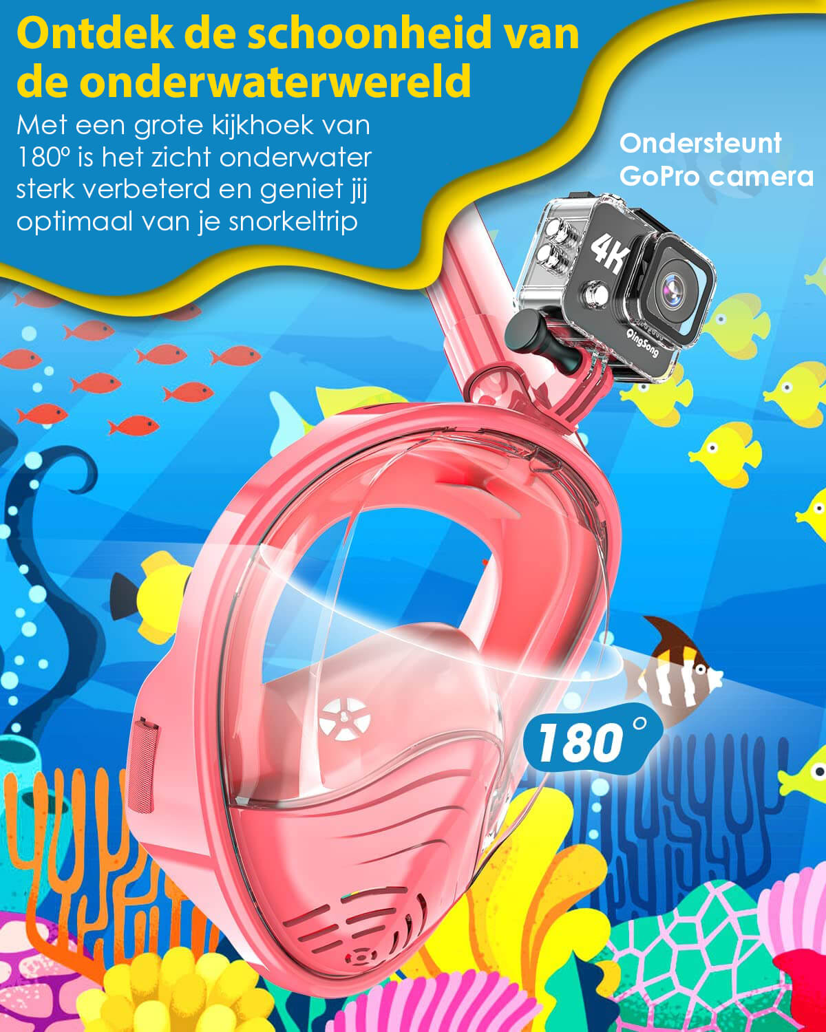 Vicon Snorkelmasker voor Kinderen - Roze - De Gatgetwinkel