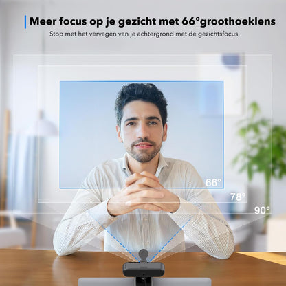 4K Ultra HD Pro Webcam met Ruisvrije Microfoon