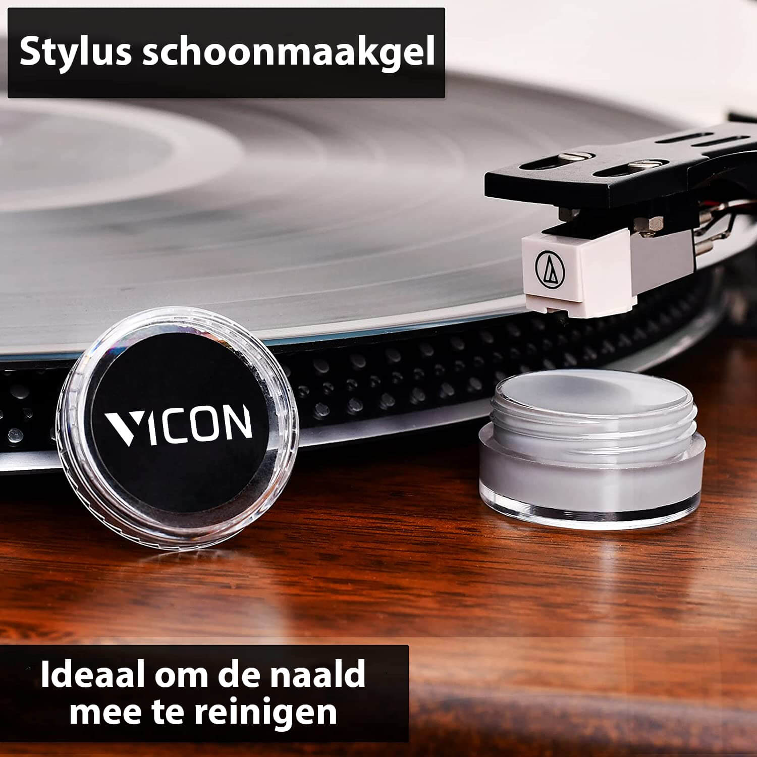 Vicon Vinyl Platenborstelset: 6-in-1 - Inclusief Naaldreiniger - Antistatisch - De Gatgetwinkel