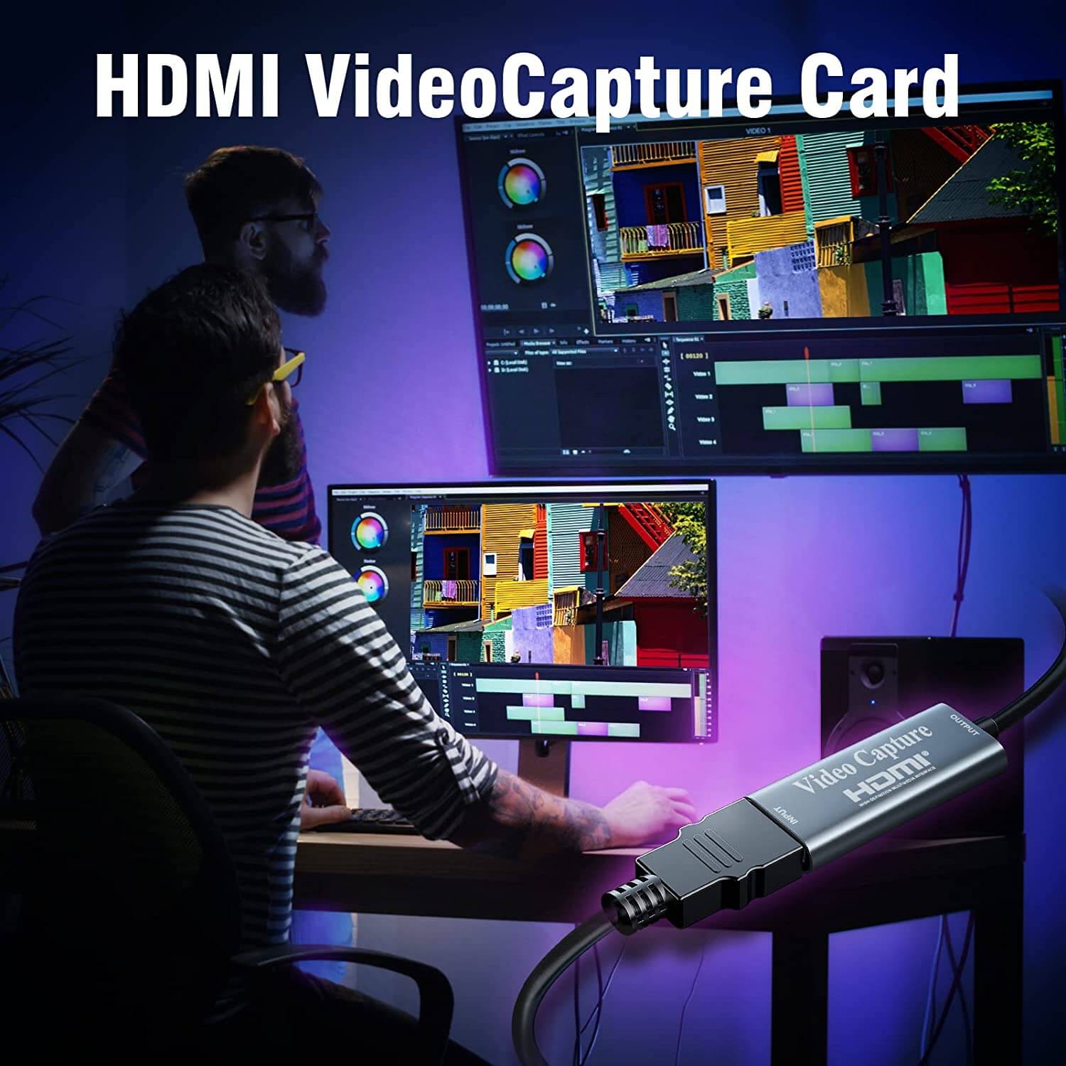 HDMI Capture Card met USB-C Adapter: Video/Game Capture - 1080P HD - Streamen - De Gatgetwinkel