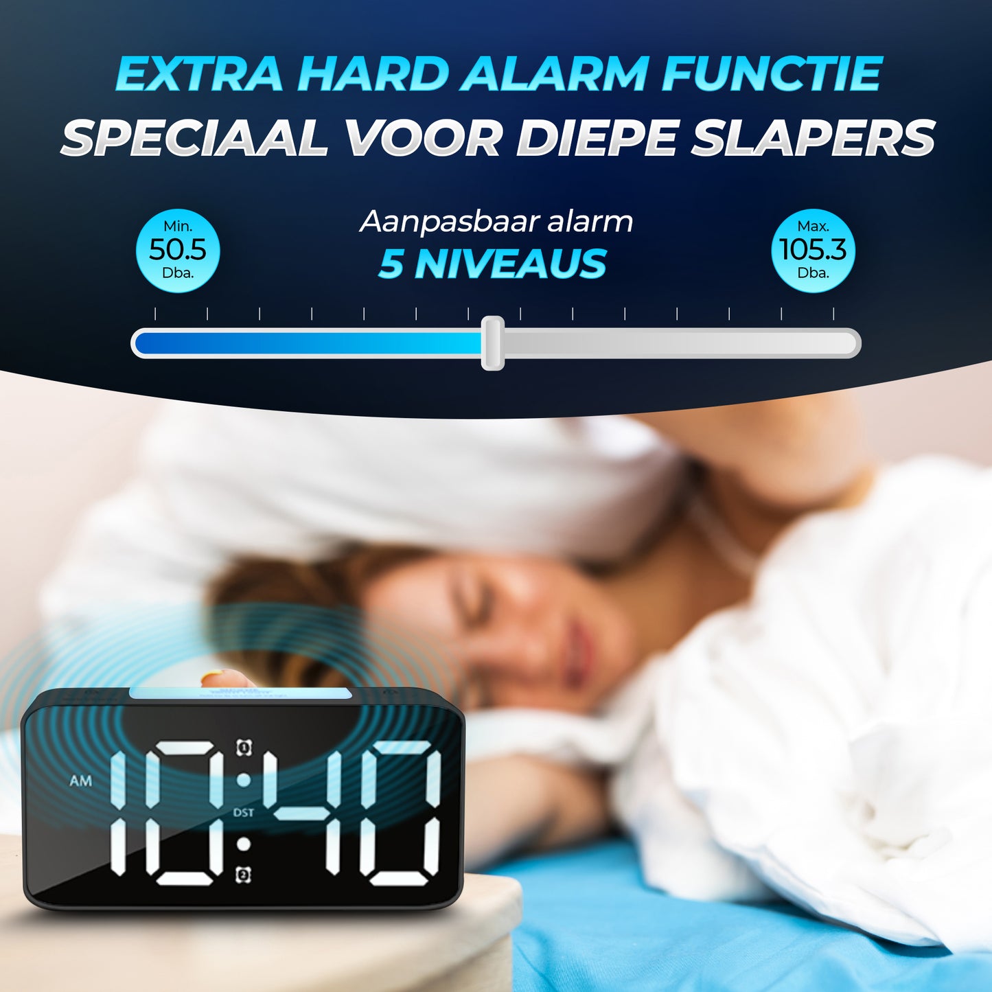 Gadgetplace Digitale Wekker - Extra hard alarm