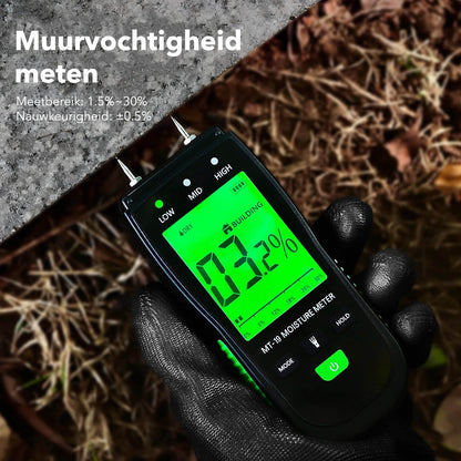 Professionele Vochtmeter: Inclusief Batterijen - Voor Diverse Materialen - De Gatgetwinkel