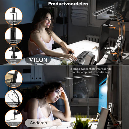 Vicon Bureaulamp / Monitorlamp LED Dimbaar