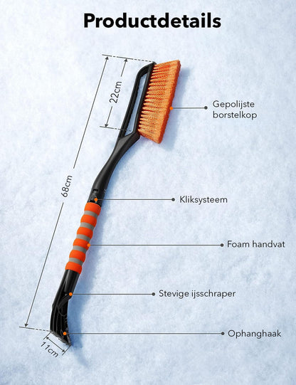 Extra Lange 2-in-1 IJskrabber met Borstel - De Gatgetwinkel