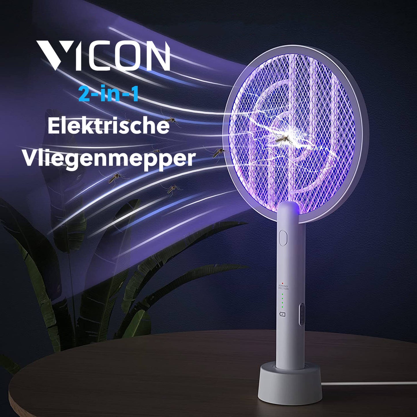 Vicon 2-in-1 Elektrische Vliegenmepper & Muggenlamp: Voor vliegen, muggen, fruitvliegjes - De Gatgetwinkel