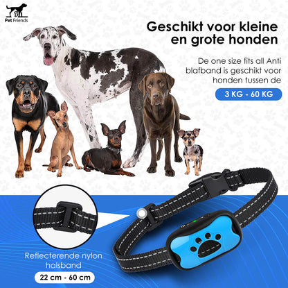 PetFriends Anti-Blafband zonder Schok: Inclusief Hondenfluit, USB-Oplaadbaar - De Gatgetwinkel