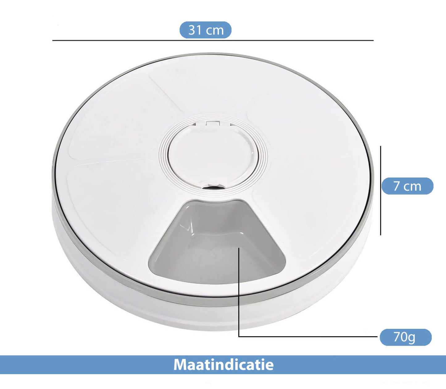 PetFriends Automatische Voerbak: Inclusief Batterijen - 6 Compartimenten - 24-uurs Timer - De Gatgetwinkel