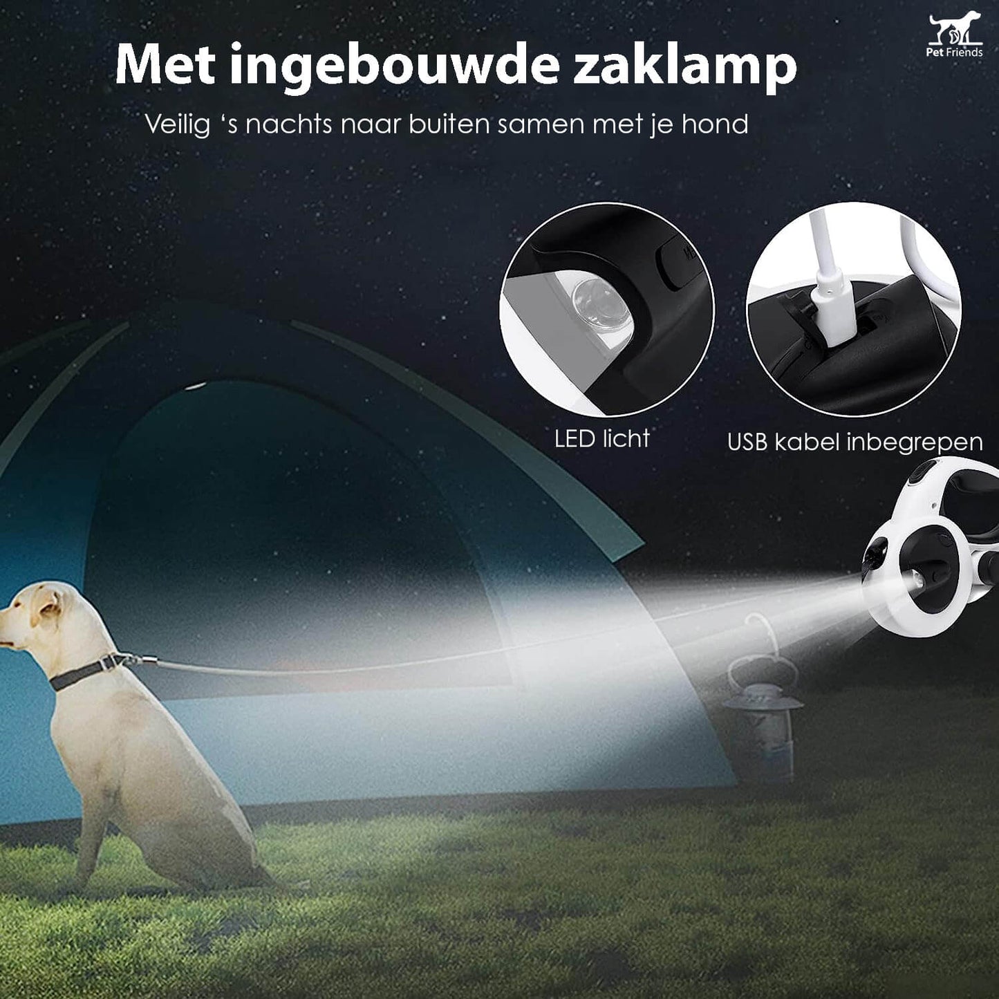 PetFriends Premium Hondenriem: Inclusief Poepzakjes - Reflecterend - Tot 50KG - De Gatgetwinkel