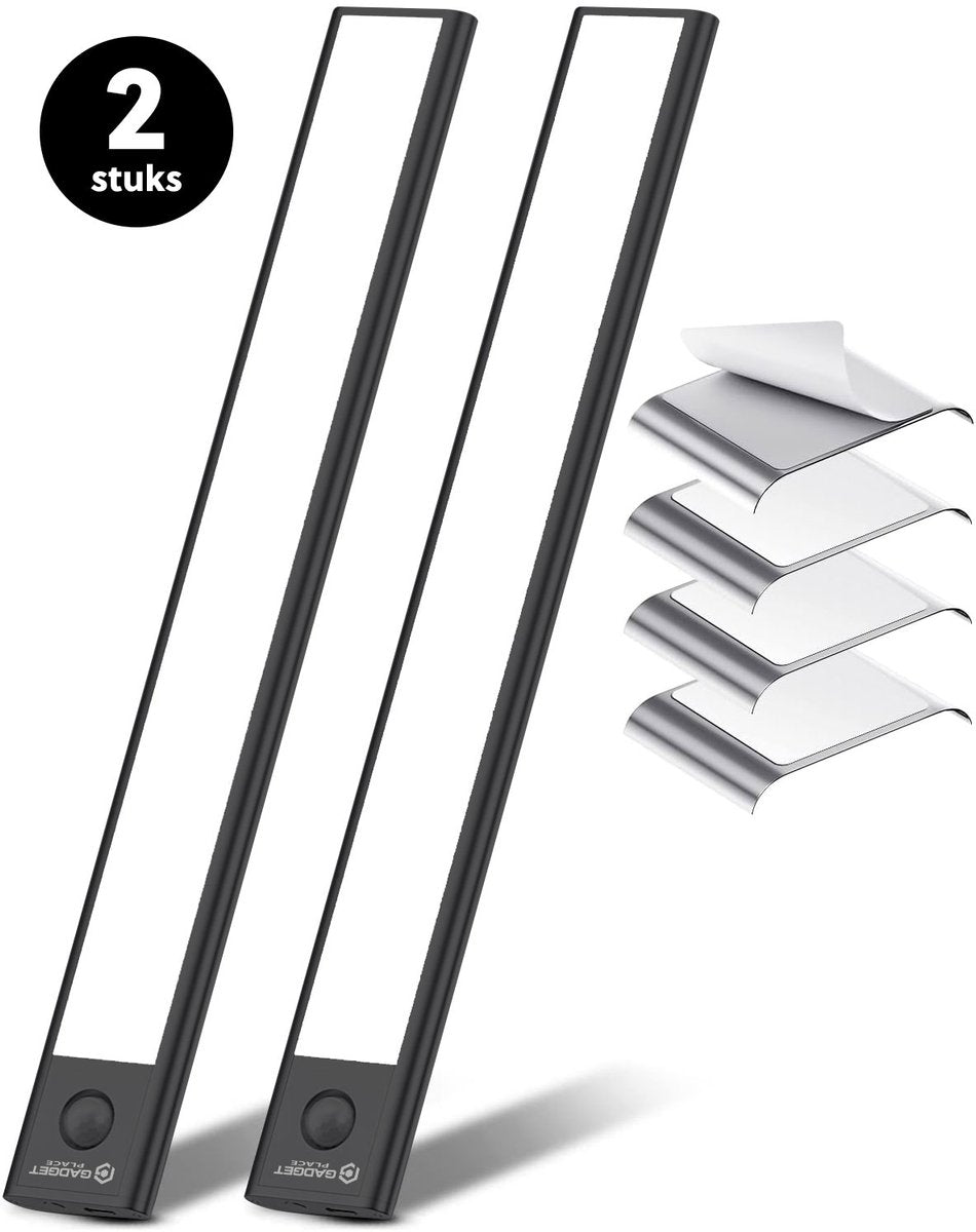 LED Kastverlichting met Bewegingssensor: Draadloos - 30 cm - 2 PACK