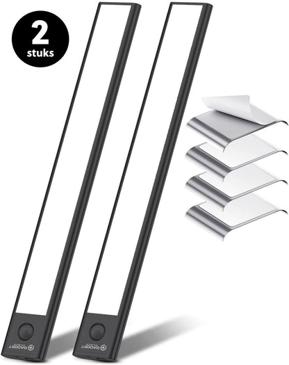 LED Kastverlichting met Bewegingssensor: Draadloos - 30 cm - 2 PACK
