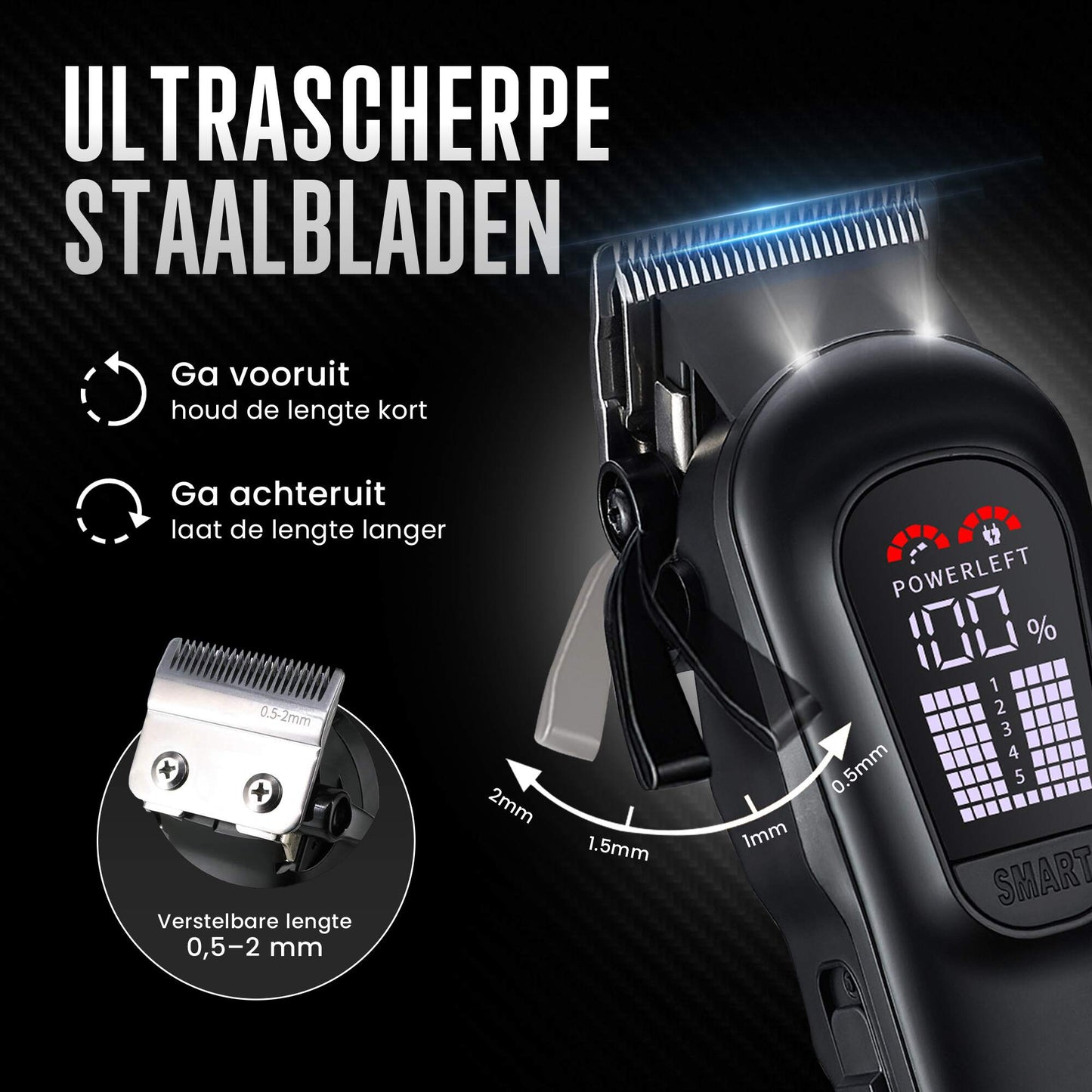 Goodcare Draadloze Tondeuse met 5 standen