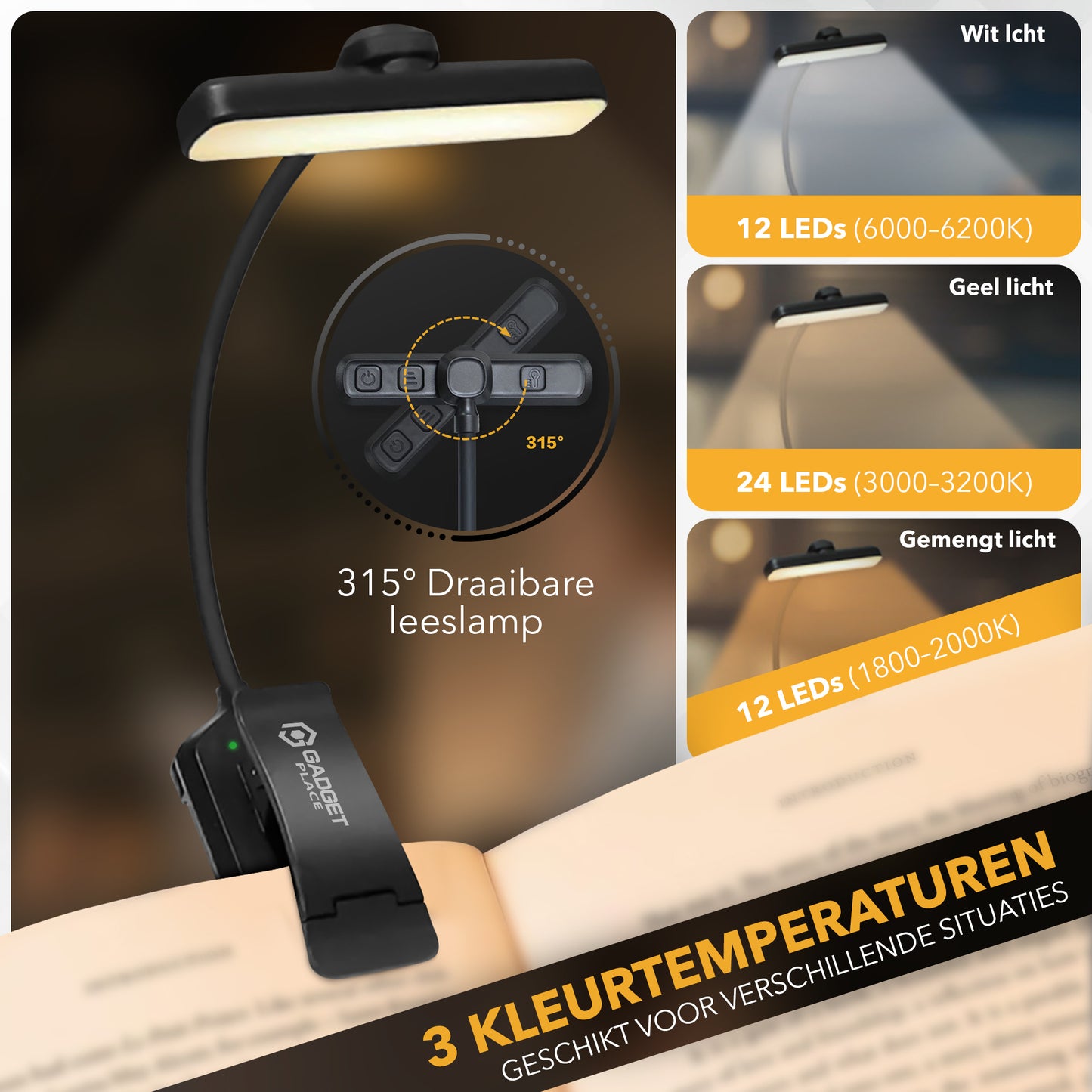 Gadgetplace LED Leeslamp voor boek en E-reader
