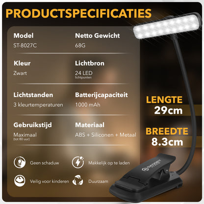 Gadgetplace LED Leeslamp voor boek en E-reader