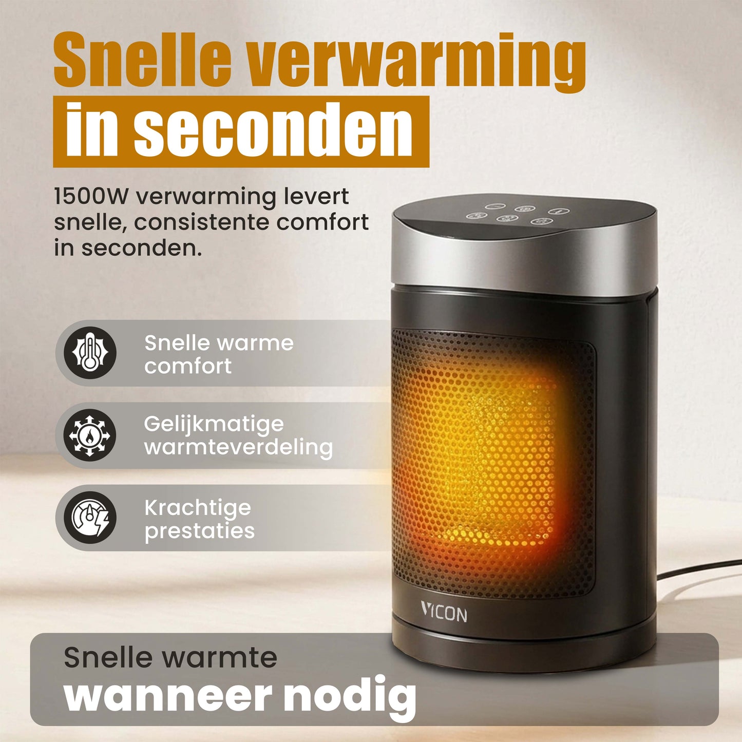 Vicon Elektrische Kachel - 1500W