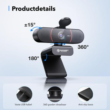 4K Ultra HD Pro Webcam met Ruisvrije Microfoon