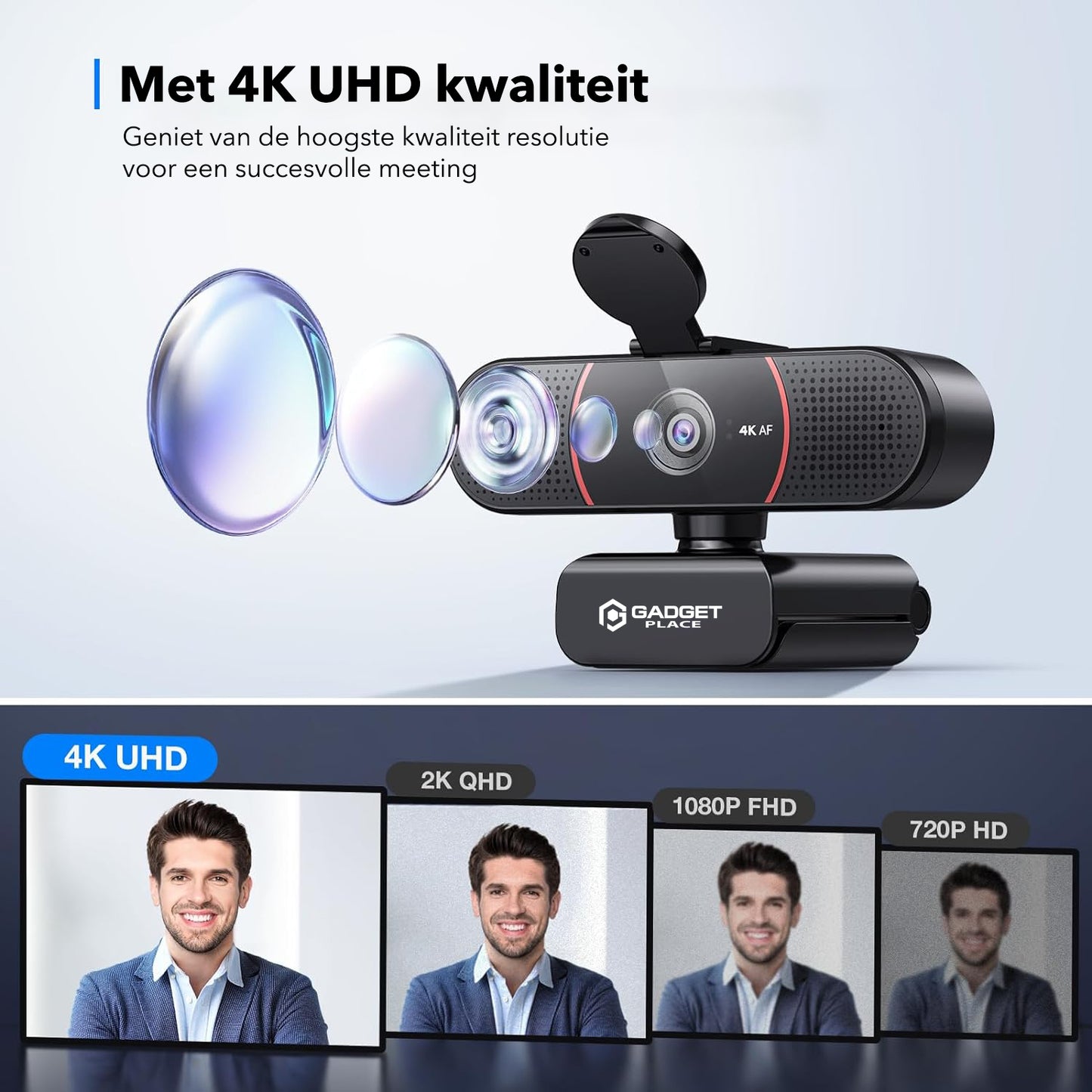 4K Ultra HD Pro Webcam met Ruisvrije Microfoon