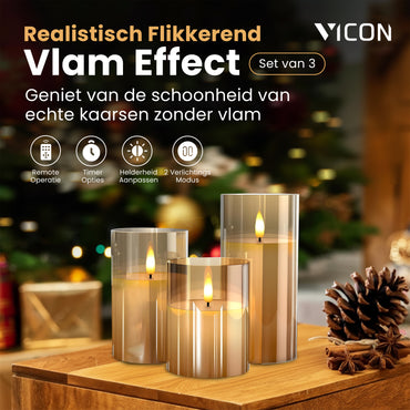Vicon LED kaarsen - set van 3