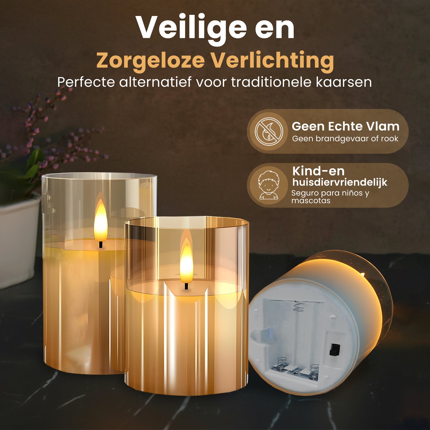 Vicon LED kaarsen - set van 3