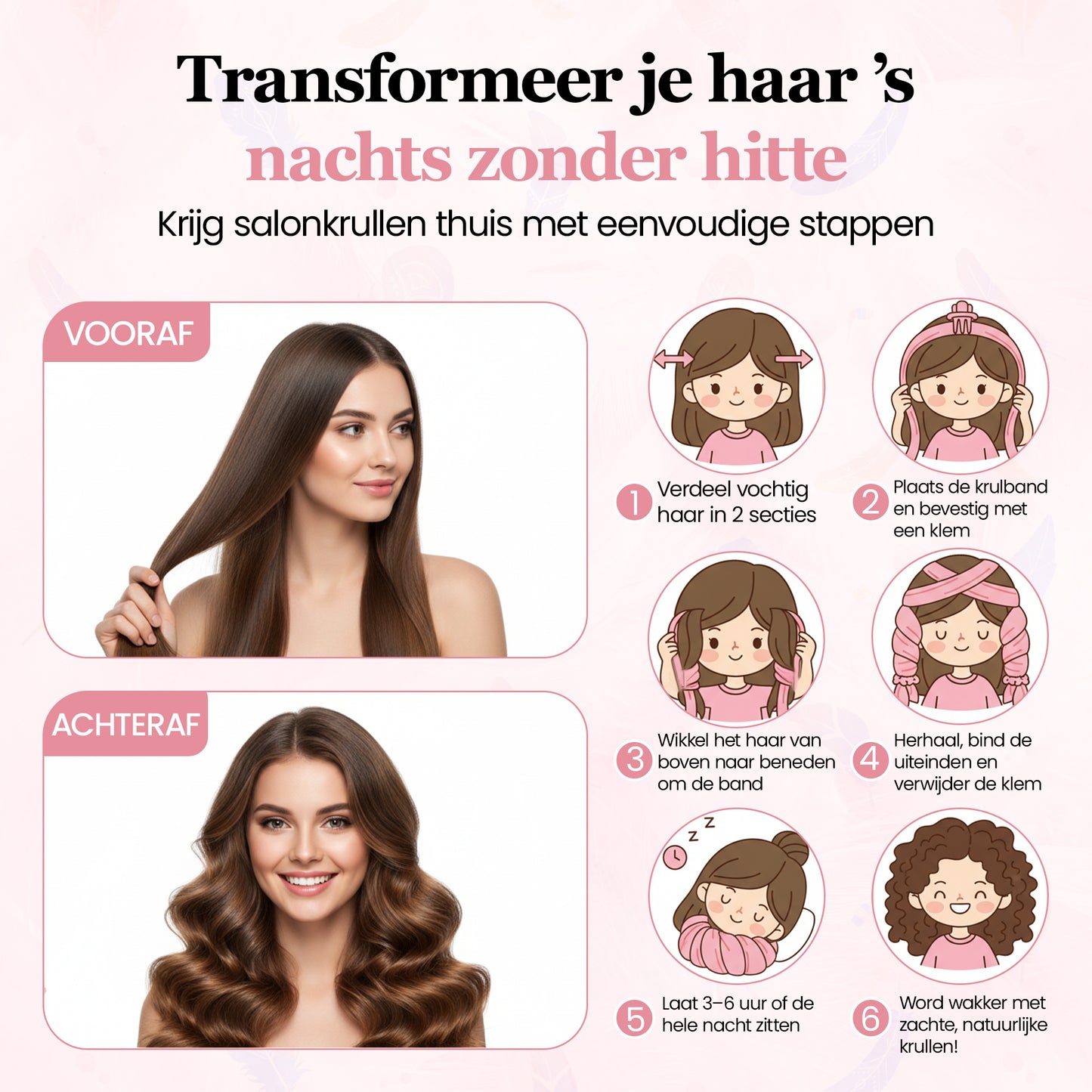 Goodcare Heatless Curls Set - Incl. Satijnen Slaapmuts