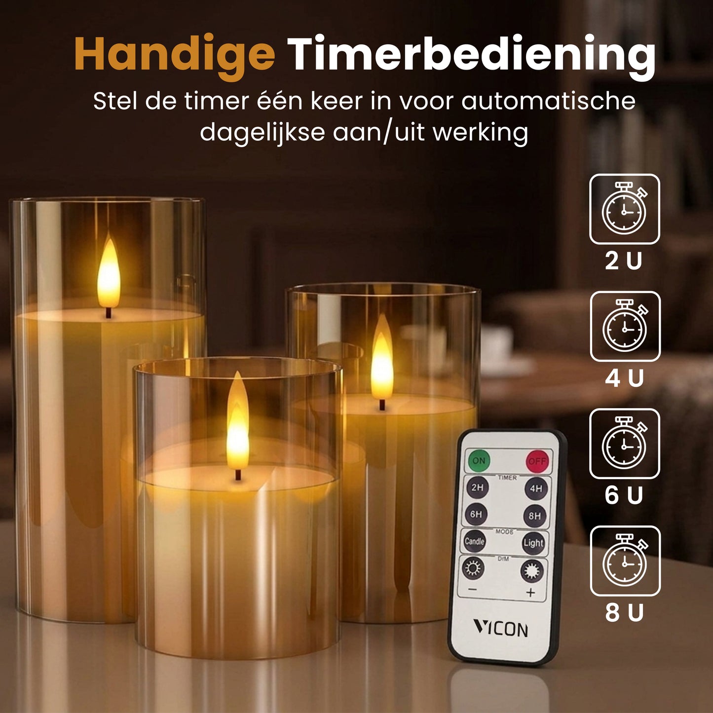 Vicon LED kaarsen - set van 3
